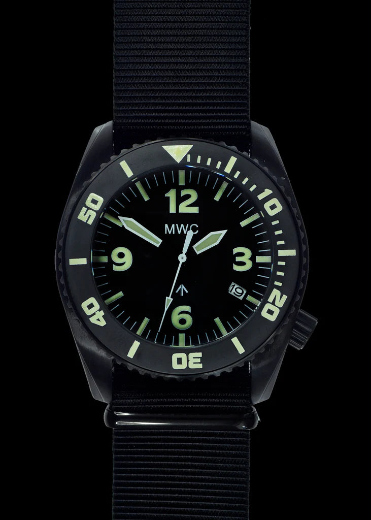 MWC "Depthmaster" 100atm / 3.280ft / 1000m waterbestendig militair duikhorloge in PVD roestvrijstalen kast met heliumventiel (kwarts)