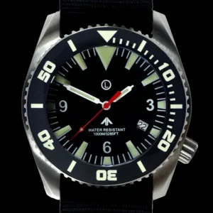 MWC "Depthmaster" 100atm / 3.280ft / 1000m waterbestendig militair duikhorloge in roestvrijstalen kast met heliumventiel (kwarts)