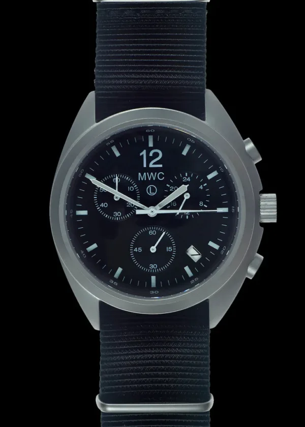 MWC NAVO Patroon Roestvrij Staal Hybride Militaire Piloten Chronograaf met Saffier Kristal