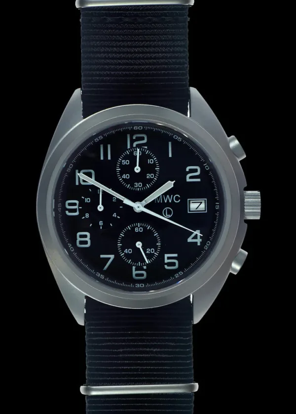MWC NAVO Patroon Roestvrij Staal Hybride Militaire Piloten Chronograaf met Saffier Kristal