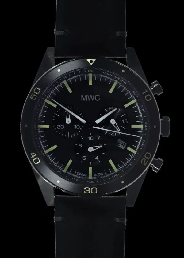 Limited Edition MWC 100m waterbestendige Zwitserse luchtvaartpiloten chronograaf (coverte PVD-afwerking)