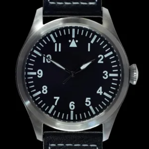MWC 1940s Pattern Classic 46mm Limited Edition XL Militair Pilotenhorloge met Saffierglas - Met Eenvoudige Achterkant Geschikt voor Graveren