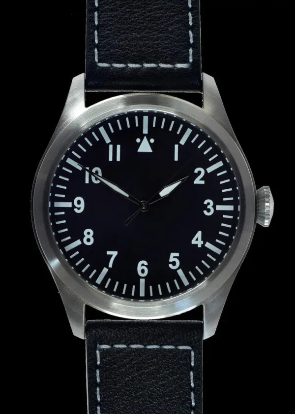 MWC 1940s Pattern Classic 46mm Limited Edition XL Militair Pilotenhorloge met Saffierglas - Met Eenvoudige Achterkant Geschikt voor Graveren