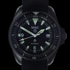 MWC 1999-2001 Patroon Zwart PVD Automatisch Militair Duikhorloge - Saffierglas en 60 Uur Gangreserve