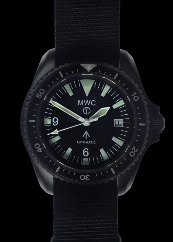 MWC 1999-2001 Patroon Zwart PVD Automatisch Militair Duikhorloge - Saffierglas en 60 Uur Gangreserve