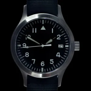 MWC Mk III Roestvrijstalen 1950's patroon 100m waterbestendig automatisch militair horloge met saffierglas (merkloze variant met eenvoudige graveerbare achterkant)