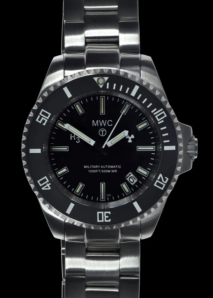 MWC 21 Jewel 300m Automatisch Militair Duikhorloge op Armband met Tritium GTLS