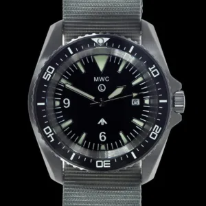 MWC Heavy Duty 300m militair duikhorloge in roestvrijstalen kast (kwarts) met saffierglas en keramische lunette (massieve staafversie)